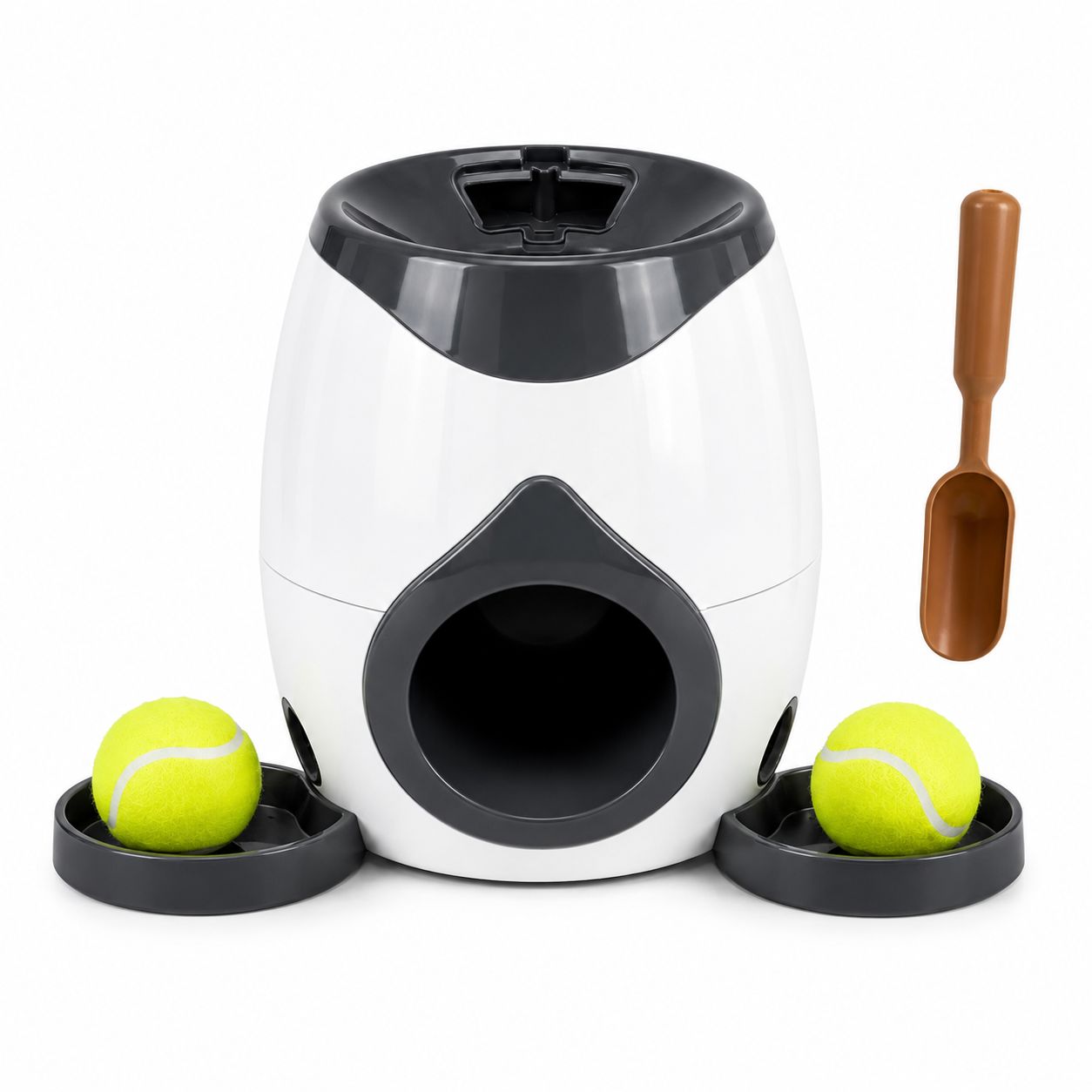 PawFlow™ Interaktiver Ballwurf- & Belohnungsautomat mit Futterschalen