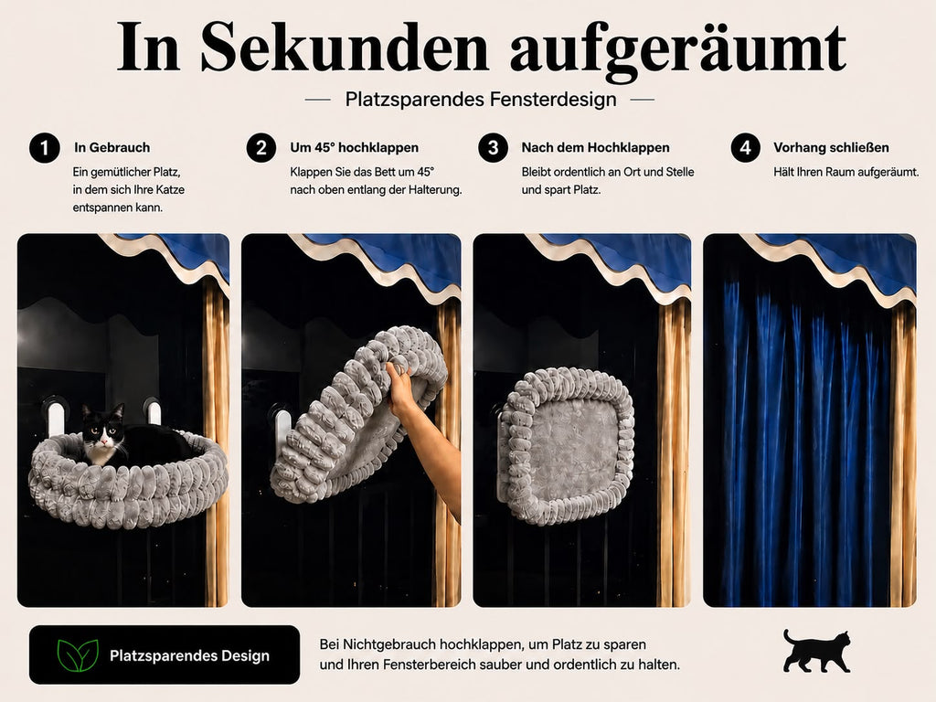 Premium Fensterbett Deluxe für Katzen