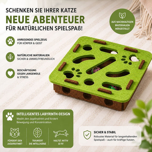 PawFlow Interaktives Katzen-Puzzle mit Labyrinth & Spielbällen – Suchen, Jagen & Entdecken