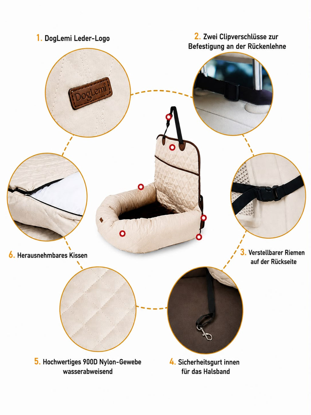 PawFlow 2-in-1 Autositz & Reisebett für Hunde und Katzen