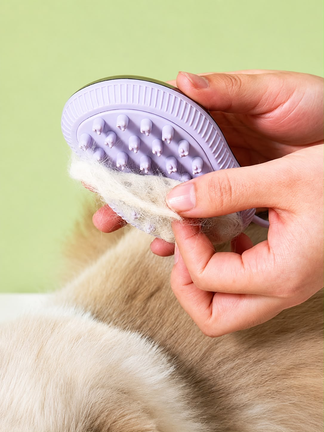 PawFlow Silikon-Fellpflegebürste mit Shampoo-Spender für Hunde & Katzen