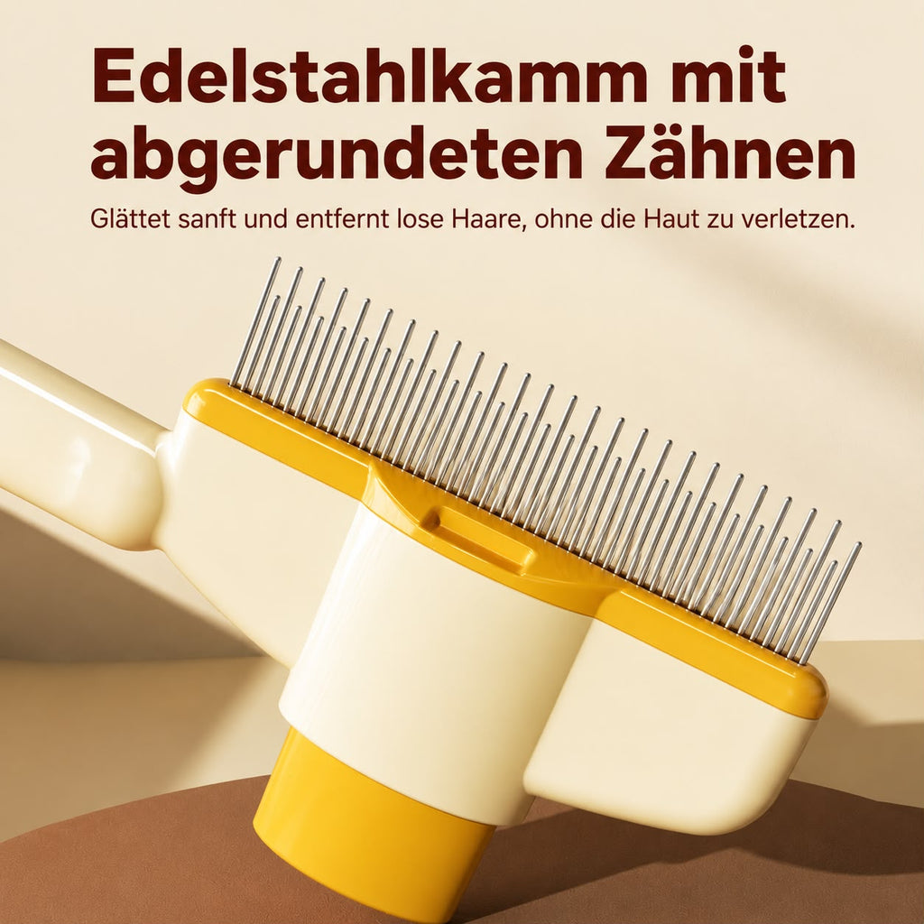 PawFlow Selbstreinigender Premium-Fellkamm für Hunde & Katzen