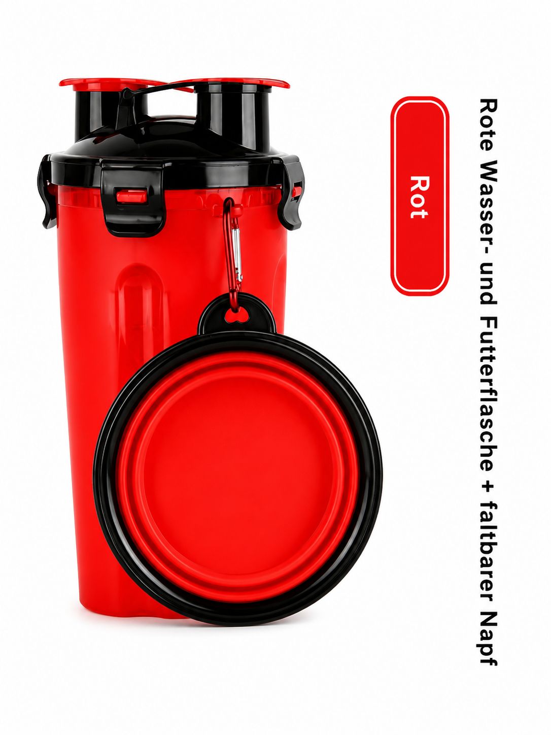 PawFlow™ Mobile Reise-Trinkflasche mit Faltnapf für Hunde & Katzen – Trinken unterwegs leicht gemacht