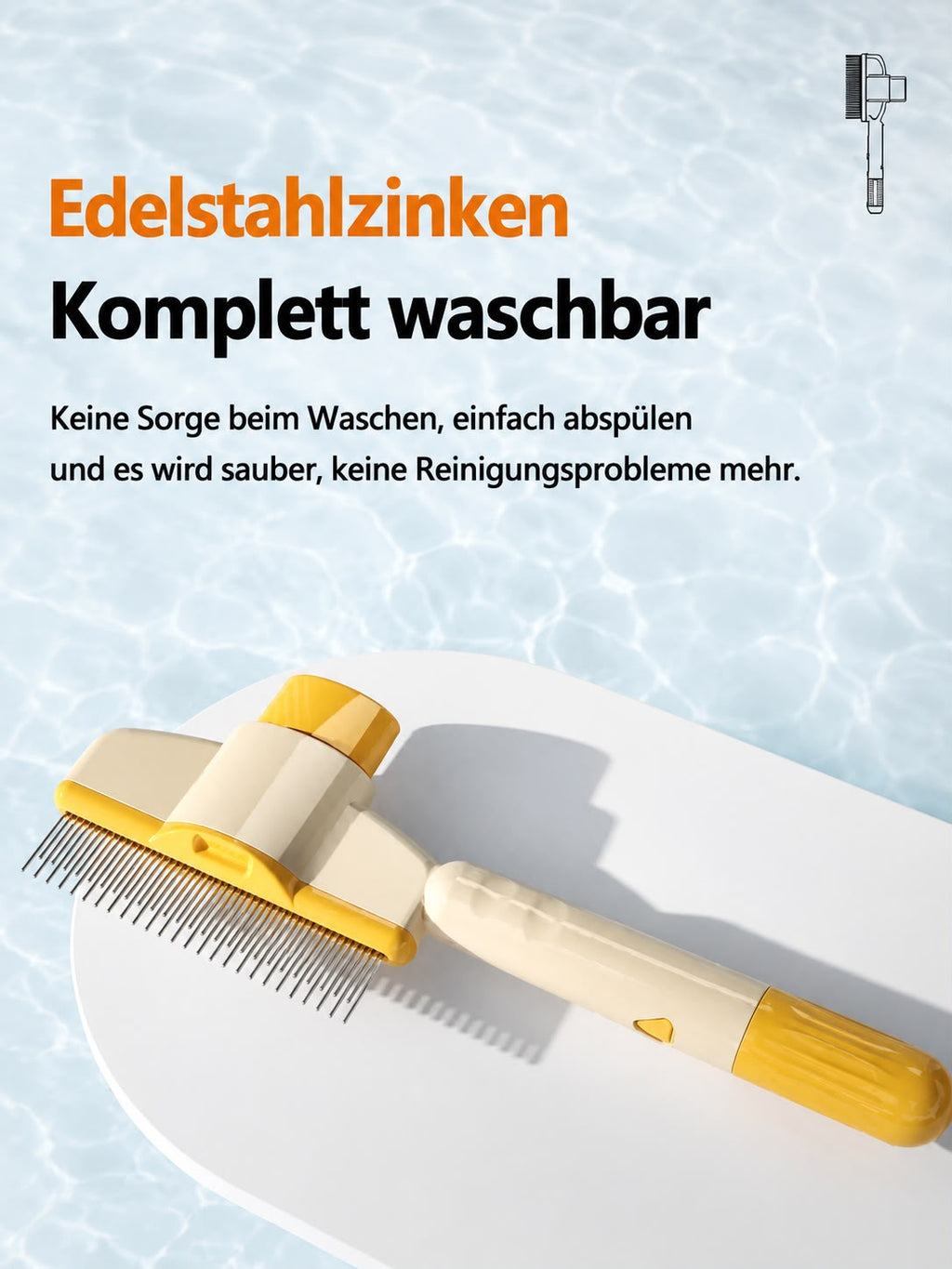 PawFlow Selbstreinigender Premium-Fellkamm für Hunde & Katzen