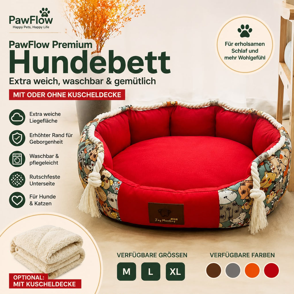 PawFlow Premium Hundebett – Waschbar & extra weich