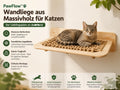 PawFlow Wandliege aus Massivholz für Katzen