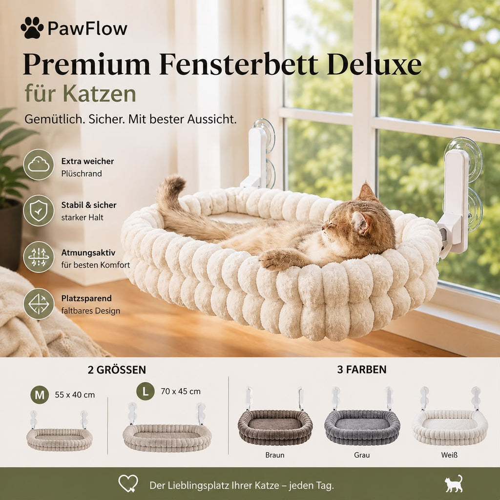 Premium Fensterbett Deluxe für Katzen