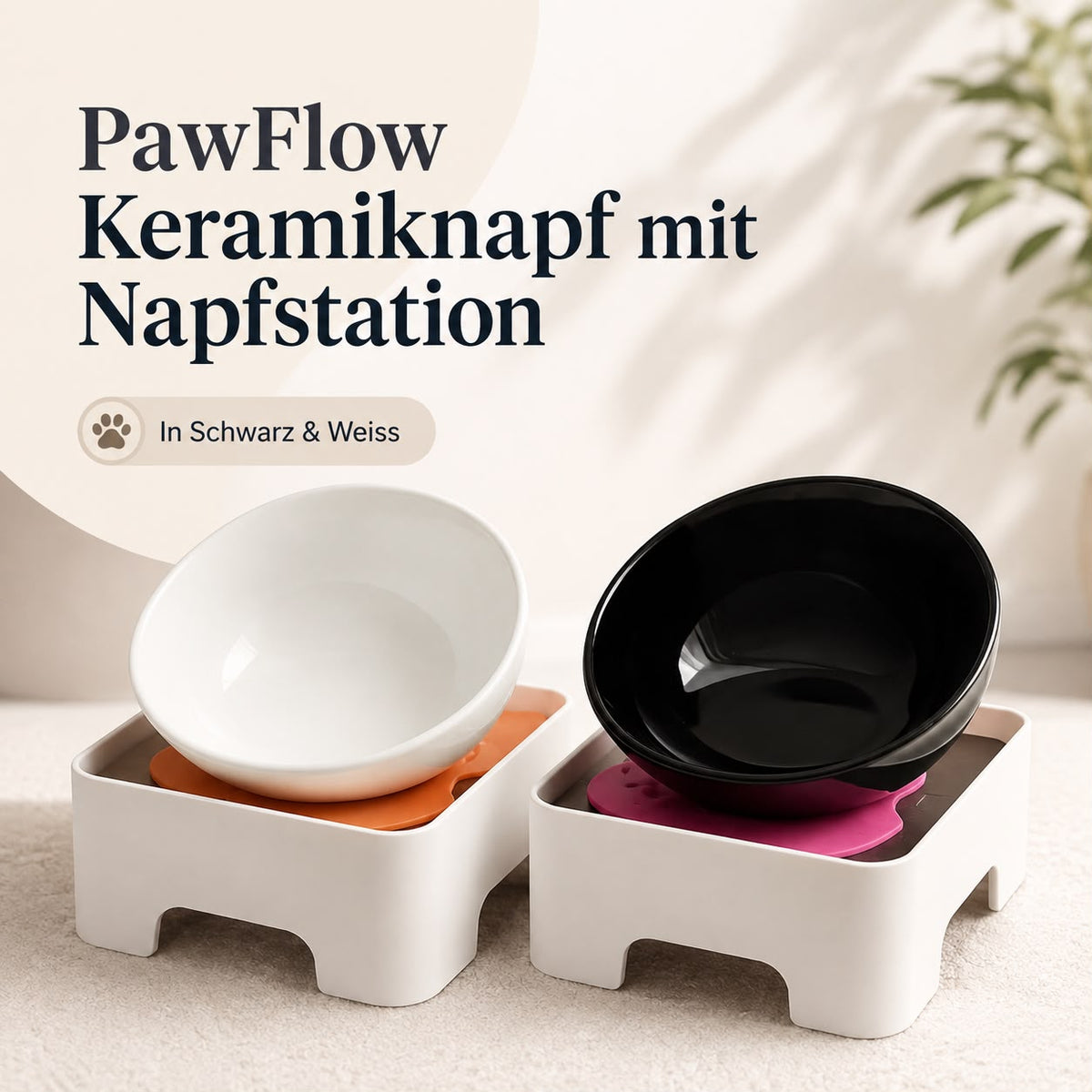 PawFlow Keramiknapf mit Napfstation