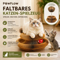 PawFlow Faltbares Katzen-Spielzeug mit Kratzfläche & Glöckchen – Spielen, Kratzen & Entdecken
