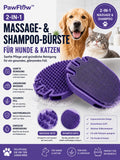 PawFlow 2-in-1 Massage- & Badebürste für Hunde & Katzen