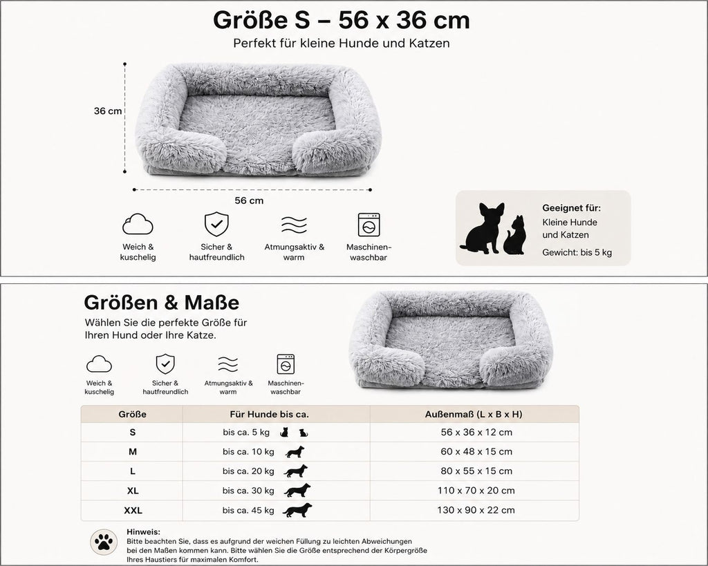 PawFlow™ Kuschel-Hundebett – Weich, Warm & Gemütlich