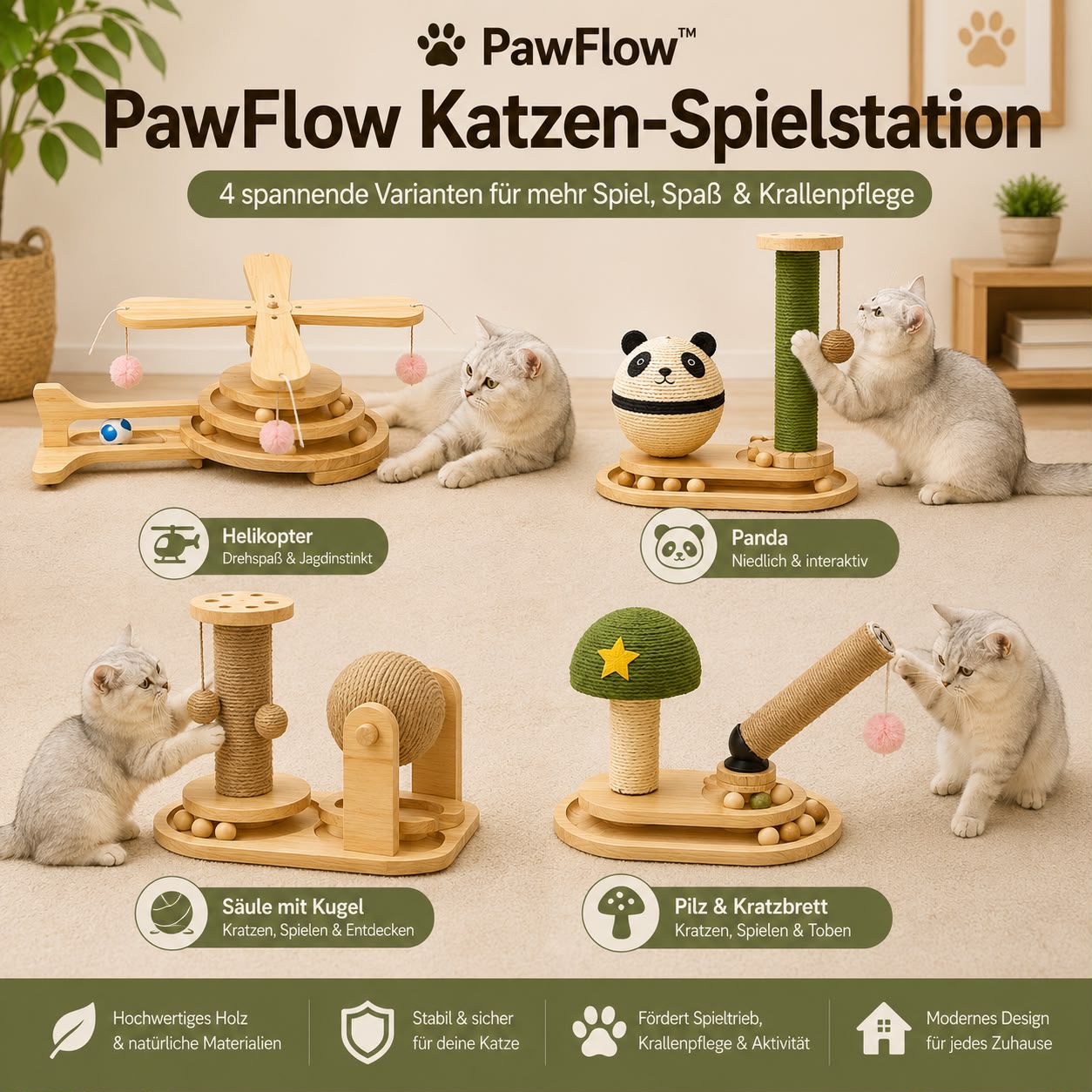 PawFlow Katzen-Spielstation