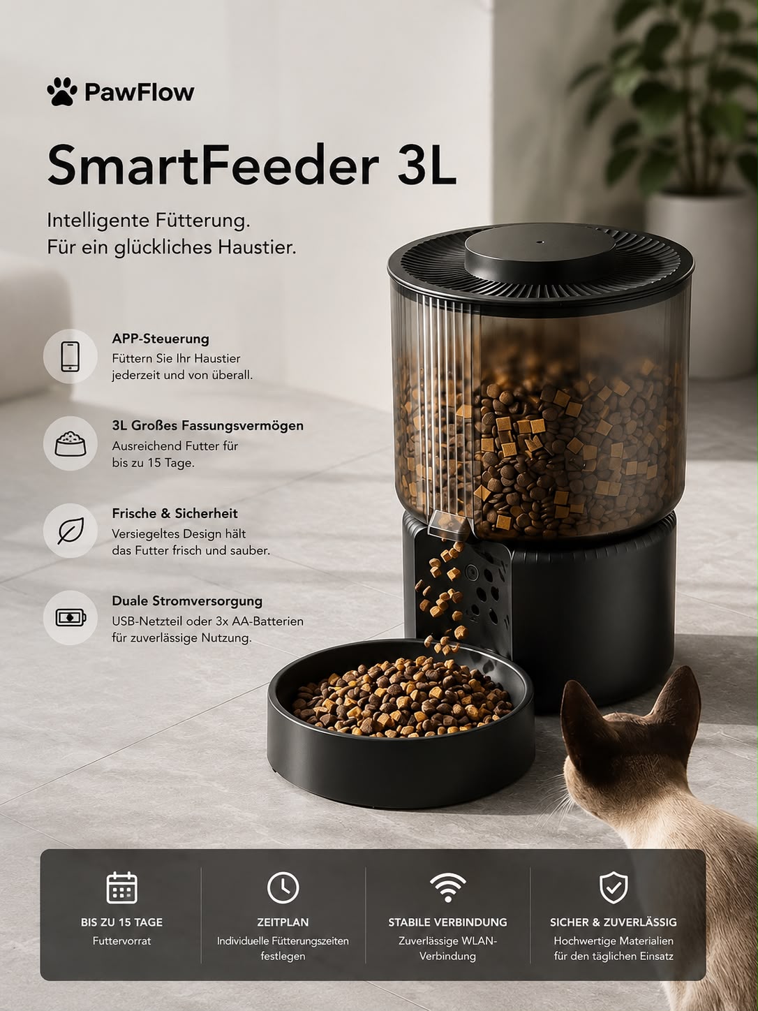 PawFlow SmartFeeder 3L