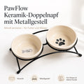 PawFlow Keramik-Doppelnapf mit Metallgestell