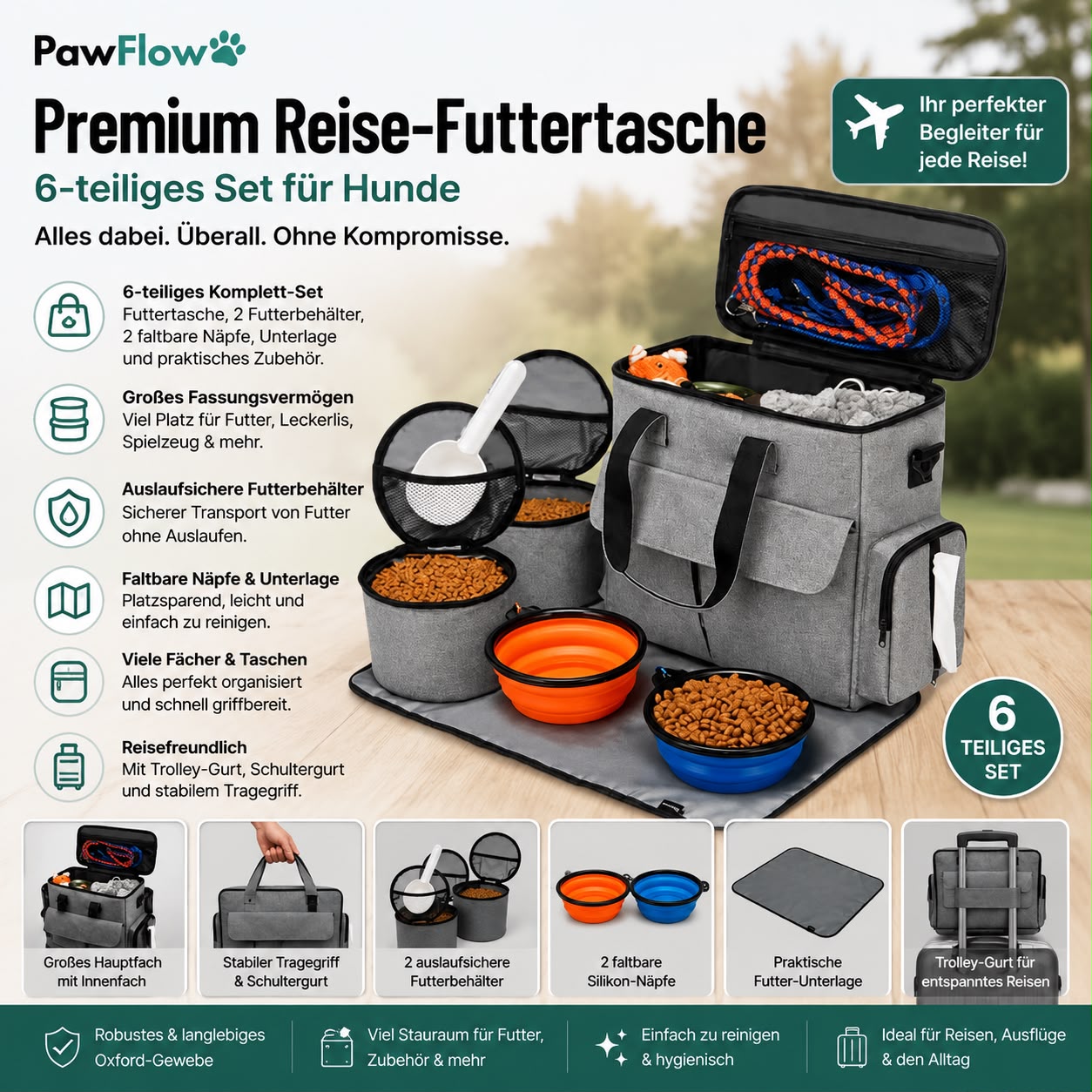 PawFlow Premium Reise-Organizer Set