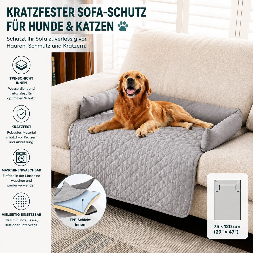 PawFlow™ Premium Sofa-Schutzmatte für Hunde & Katzen