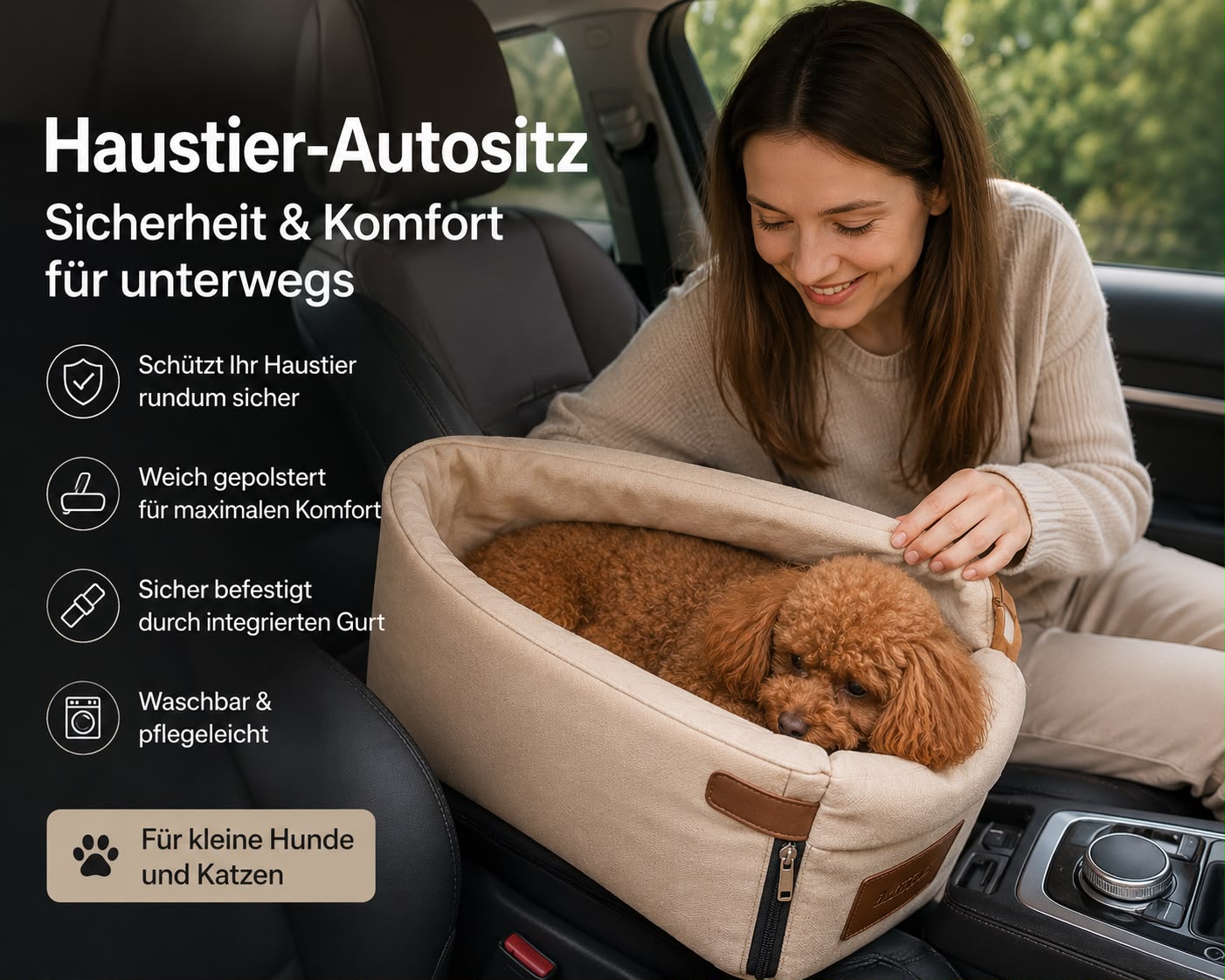 PawFlow Premium Haustier-Autositz
