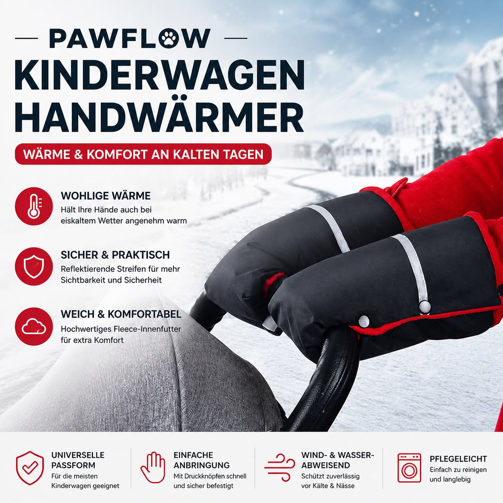 PawFlow Winter-Handwärmer für Kinderwagen & Haustierwagen