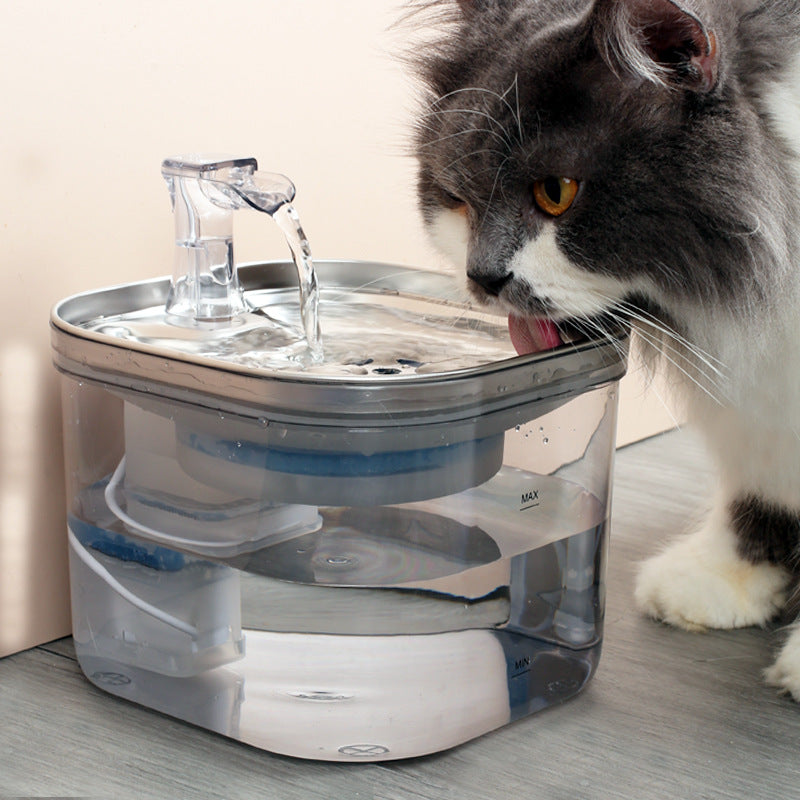 PawFlow™ Premium Pet Fountain – Stainless Steel, 2L