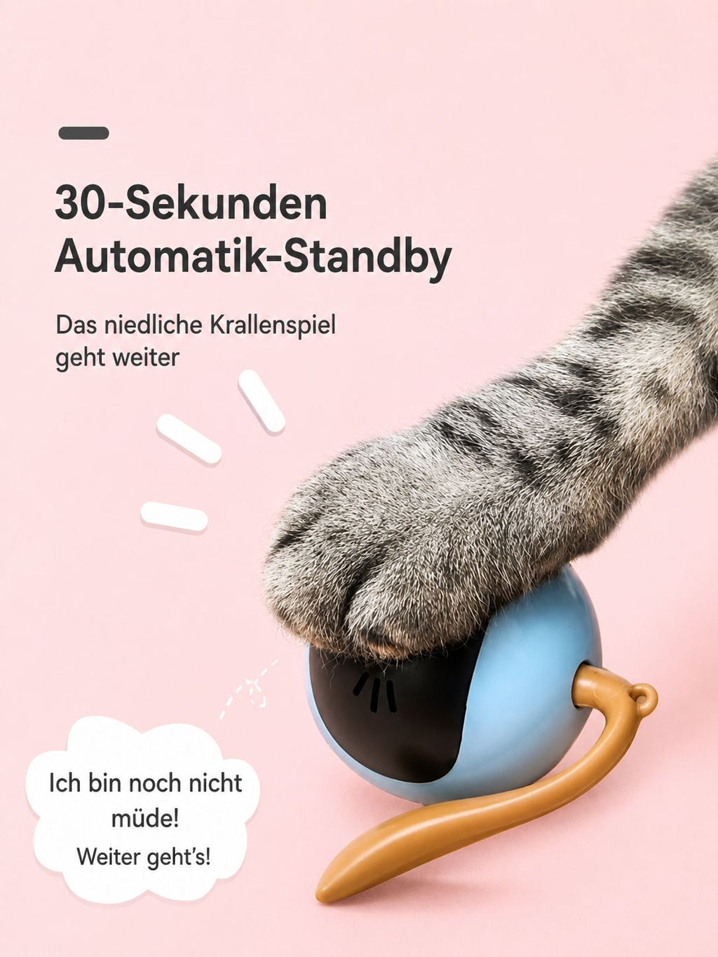PawFlow Intelligenter LED-Katzenball – USB-aufladbar & Selbstfahrend