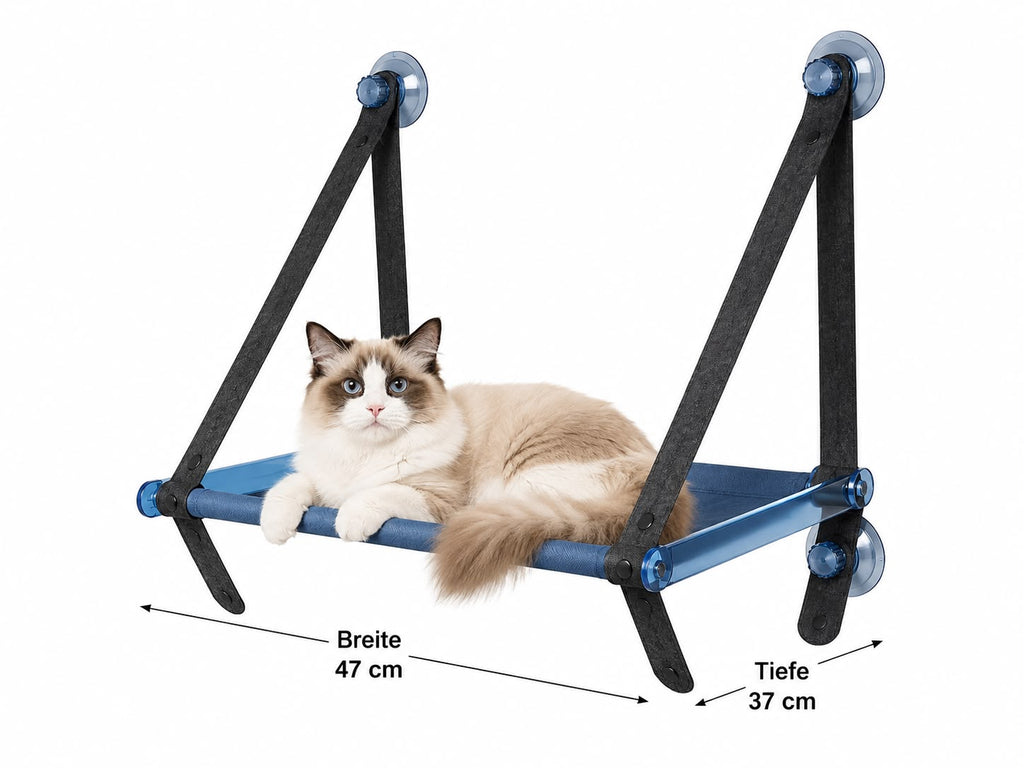 PawFlow Premium Fenster-Katzenhängematte mit Saugnäpfen
