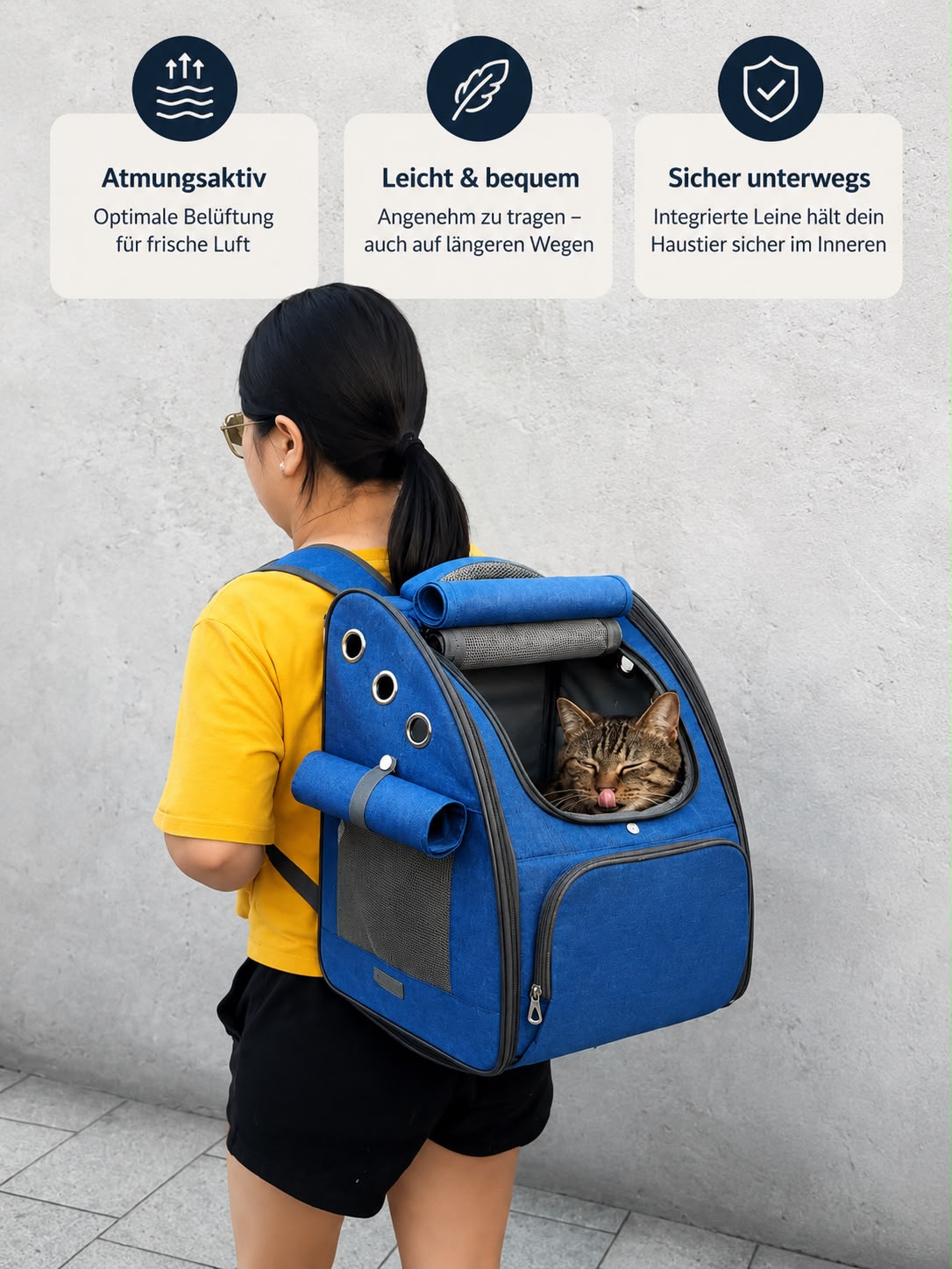 PawFlow Premium Haustier-Rucksack für Hunde & Katzen