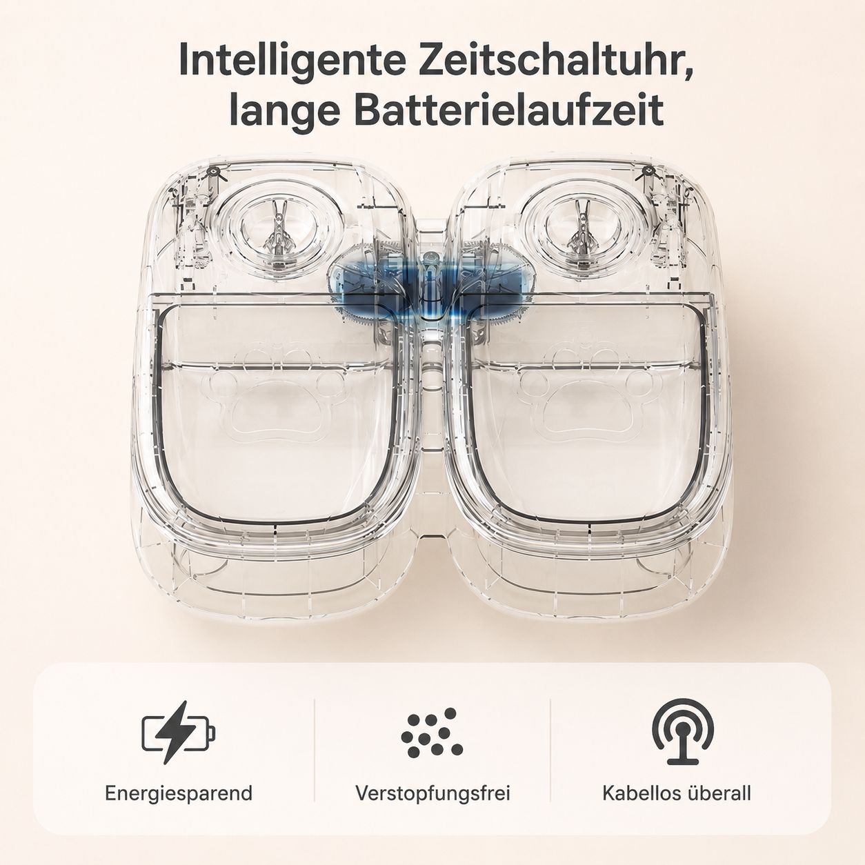 PawFlow Automatischer Futterspender für Hunde & Katzen – Einzel- oder Doppelnapf