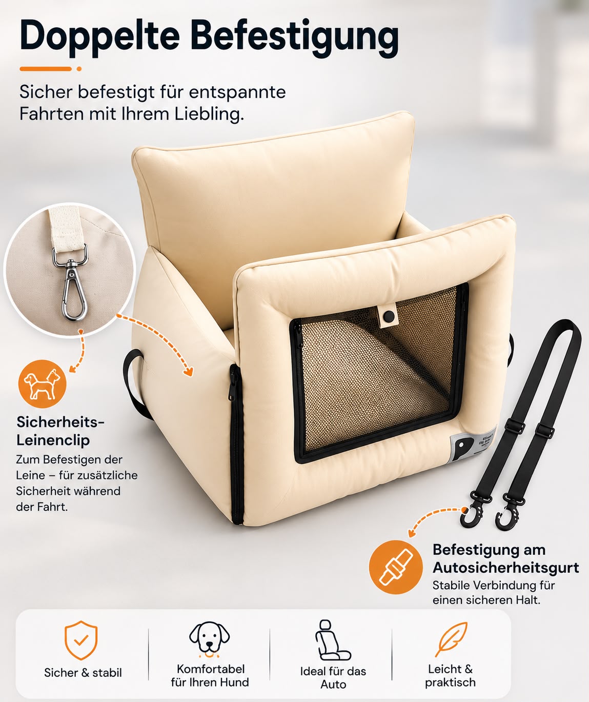 PawFlow Premium Auto-Haustiersitz