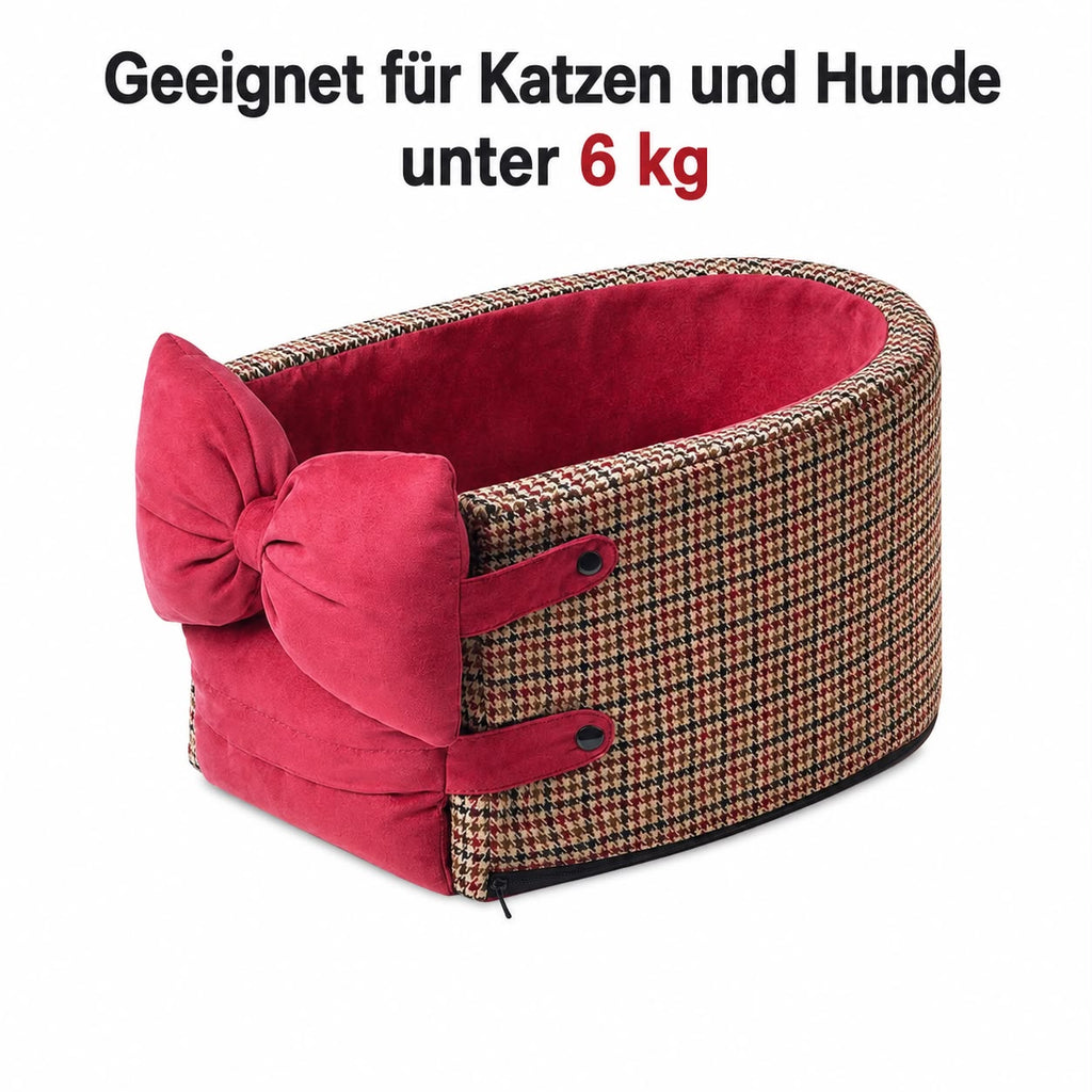 PawFlow Premium Autositz für Hunde & Katzen – Komfortbett für die Mittelkonsole