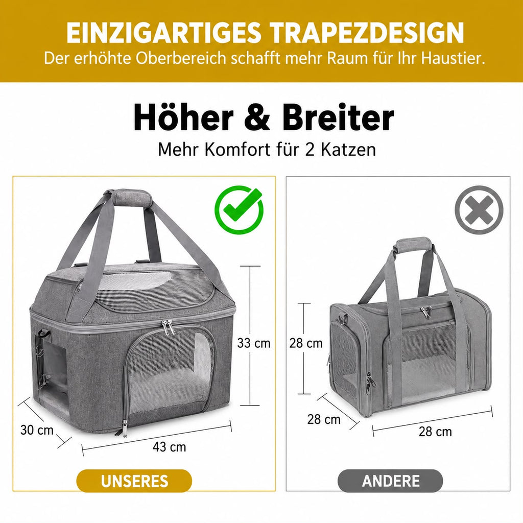 PawFlow Premium Faltbare Haustier-Transporttasche