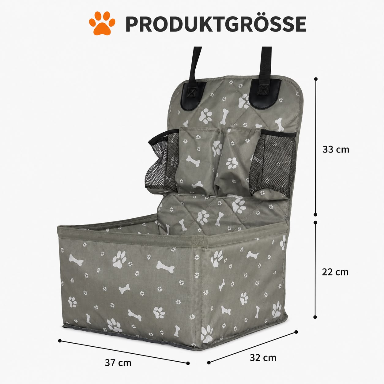 PawFlow Haustier-Autositz mit Seitenschutz