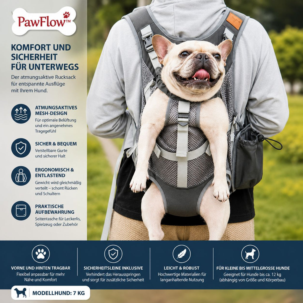 PawFlow™ Atmungsaktiver Komfort-Rucksack für Hunde