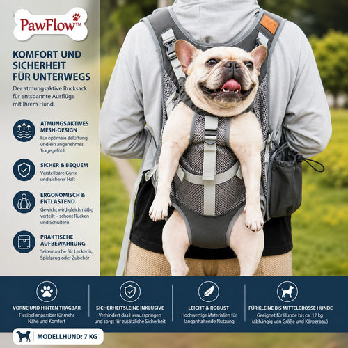 PawFlow™ Atmungsaktiver Komfort-Rucksack für Hunde