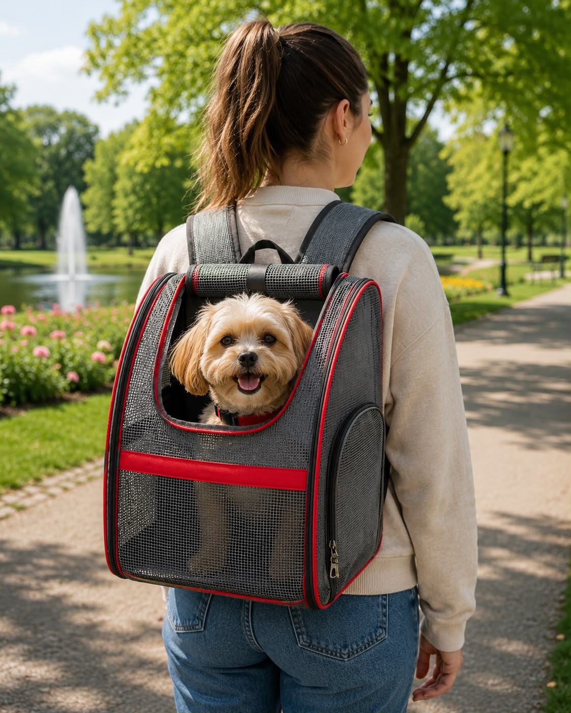 PawFlow Premium Tragerucksack für Hunde & Katzen