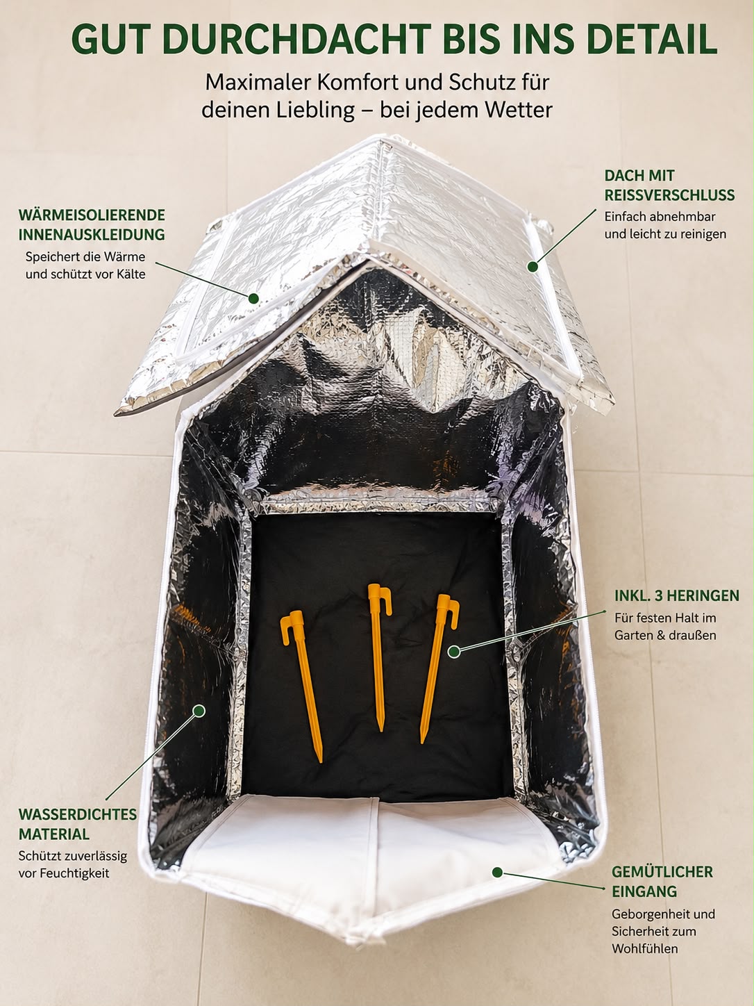 PawFlow Outdoor-Kuschelhütte – Wetterfestes Haustierhaus mit Isolierung