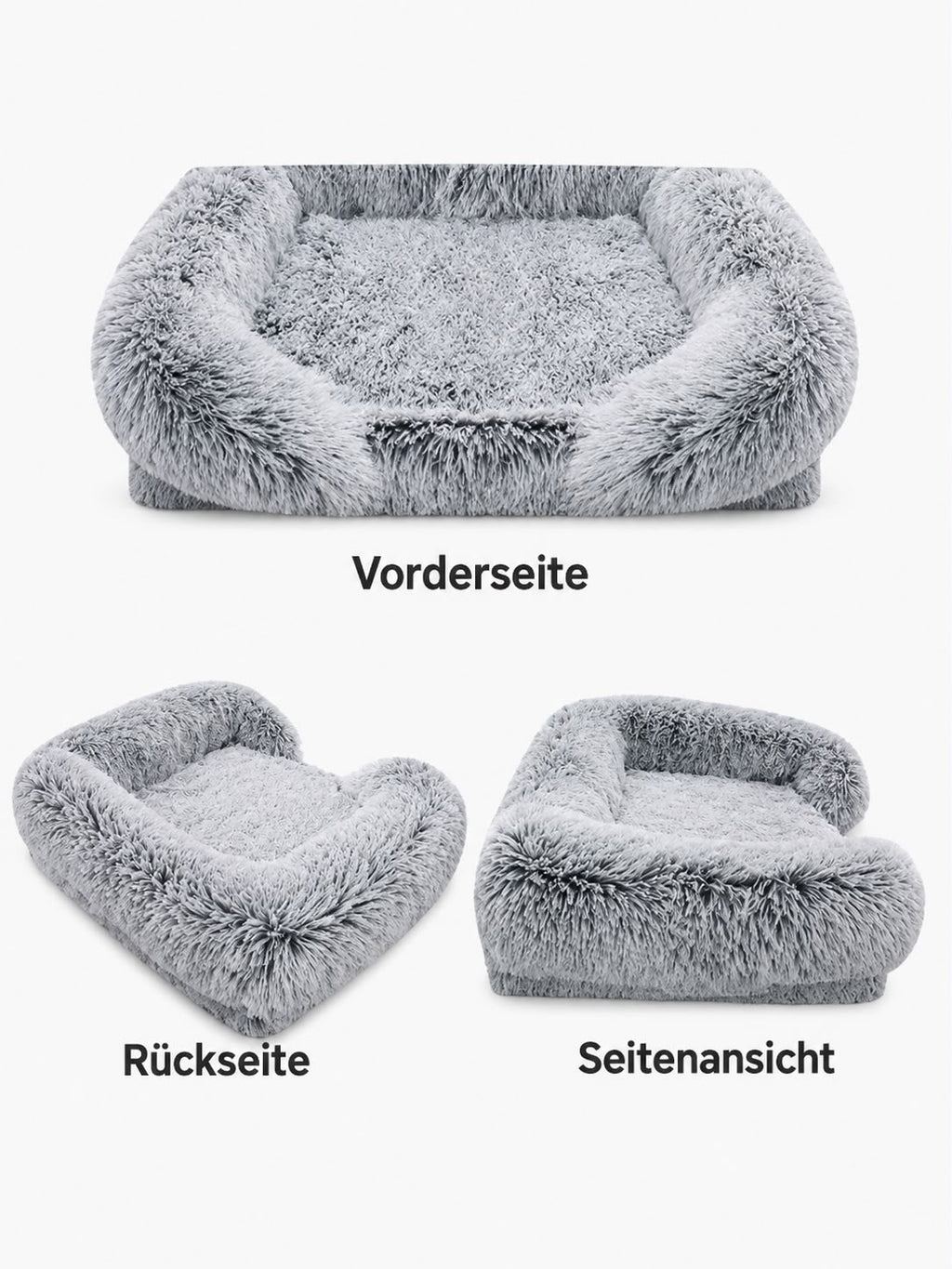 PawFlow Premium Kuschelbett für Haustiere – Extra weich, waschbar & wasserabweisend