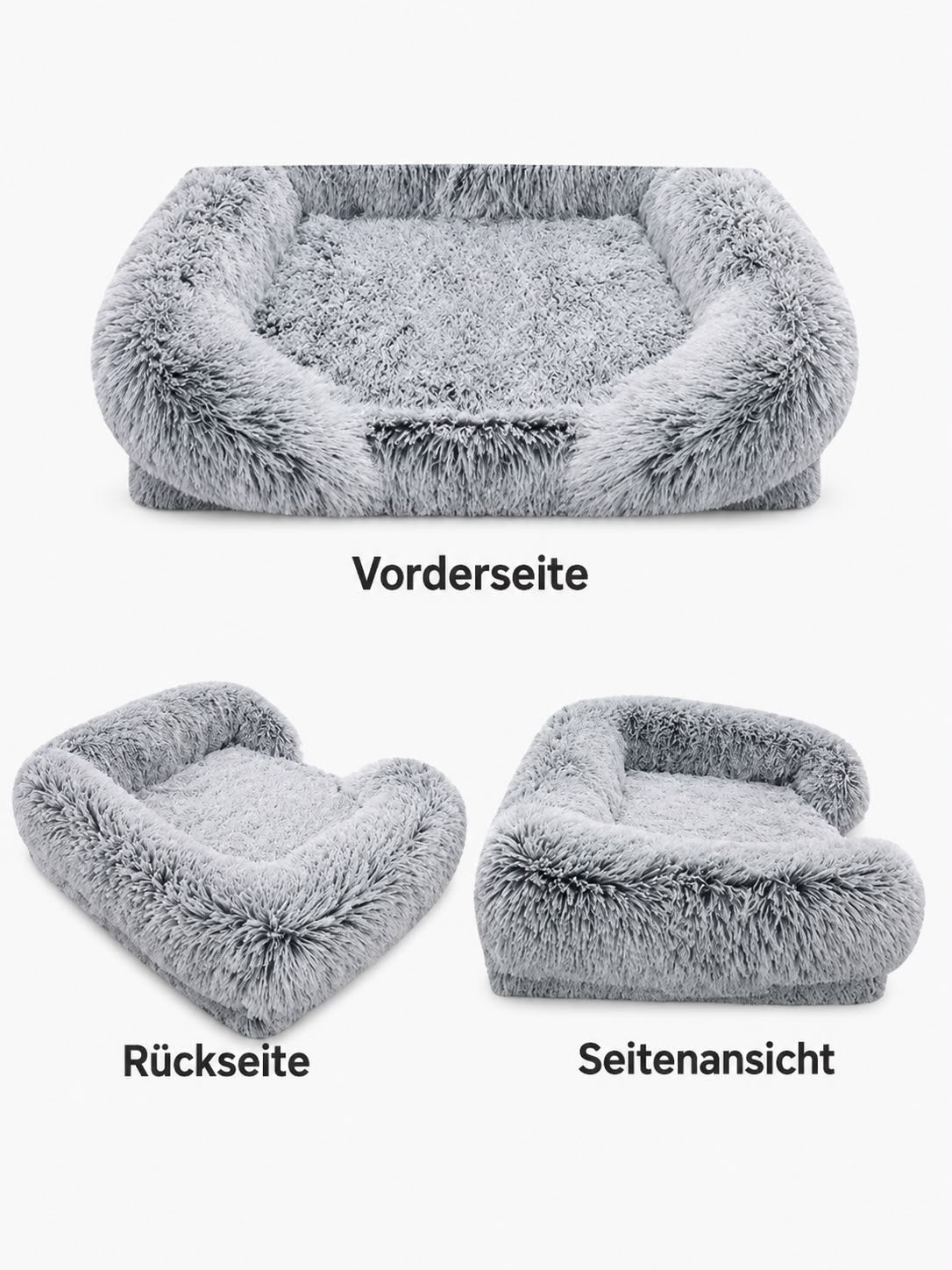 PawFlow Premium Kuschelbett für Haustiere – Extra weich, waschbar & wasserabweisend