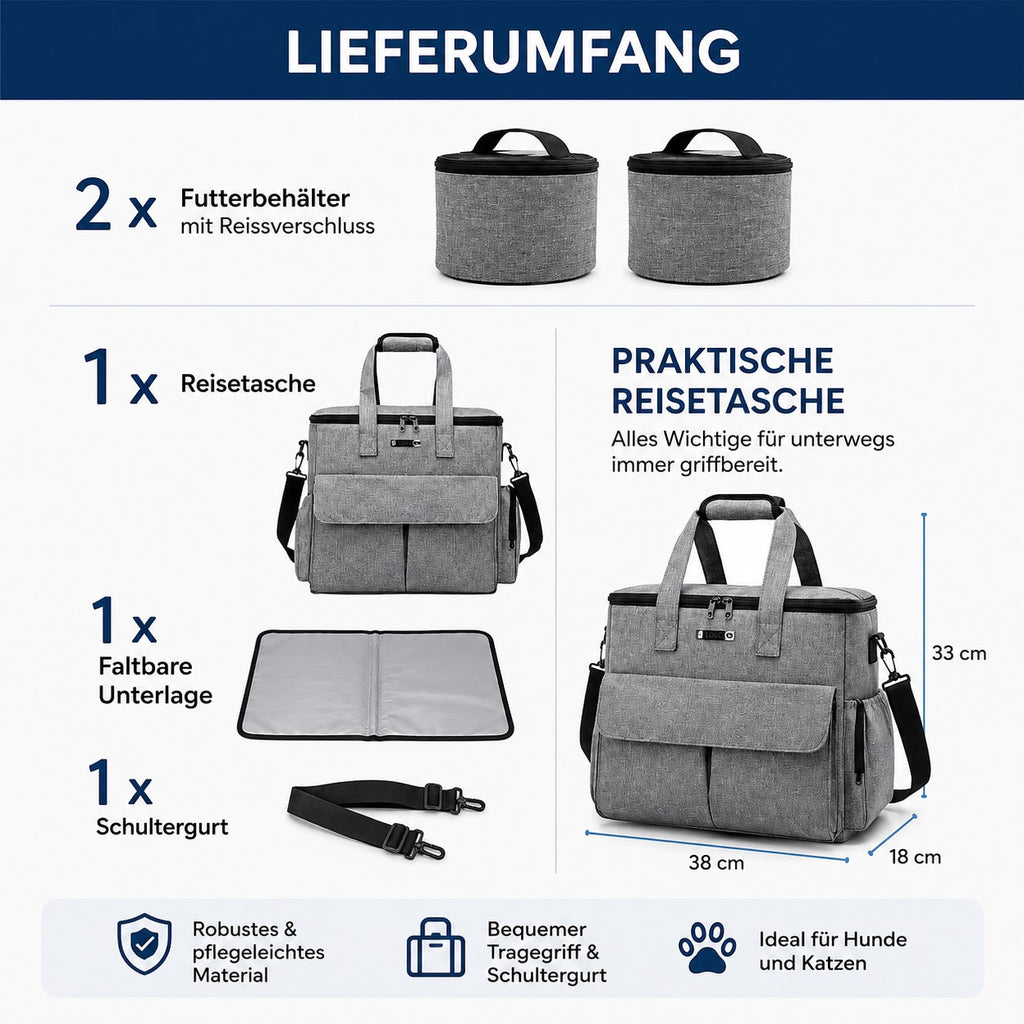 PawFlow™ Premium Reisetasche für Hunde & Katzen
