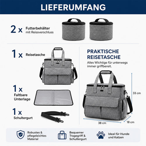 PawFlow™ Premium Reisetasche für Hunde & Katzen