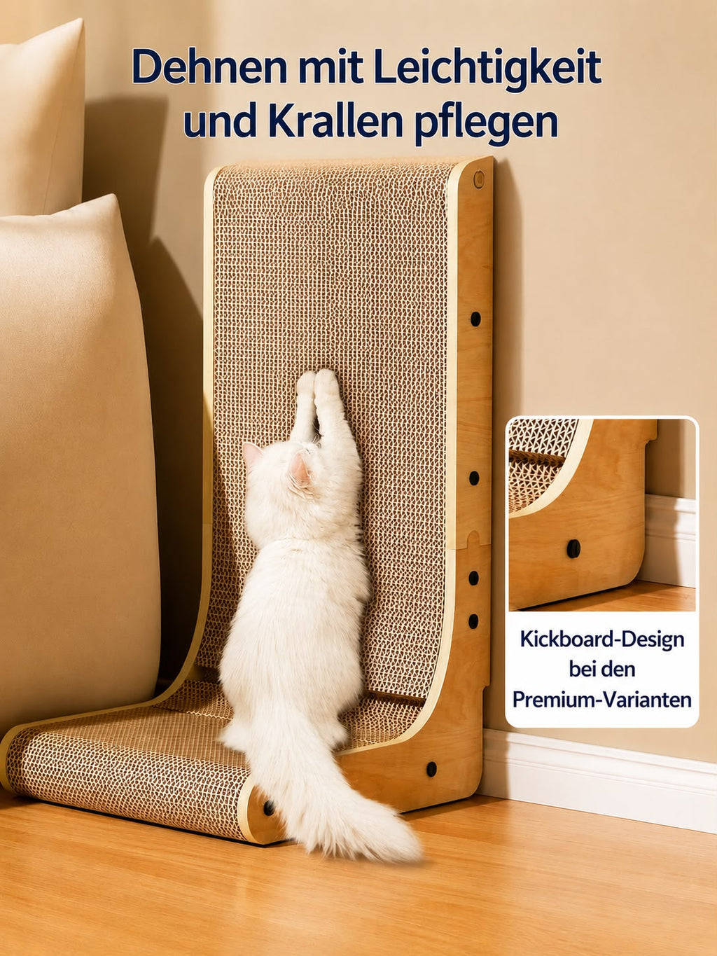 PawFlow Wand-Kratzbrett für Katzen – Robust, langlebig & platzsparend
