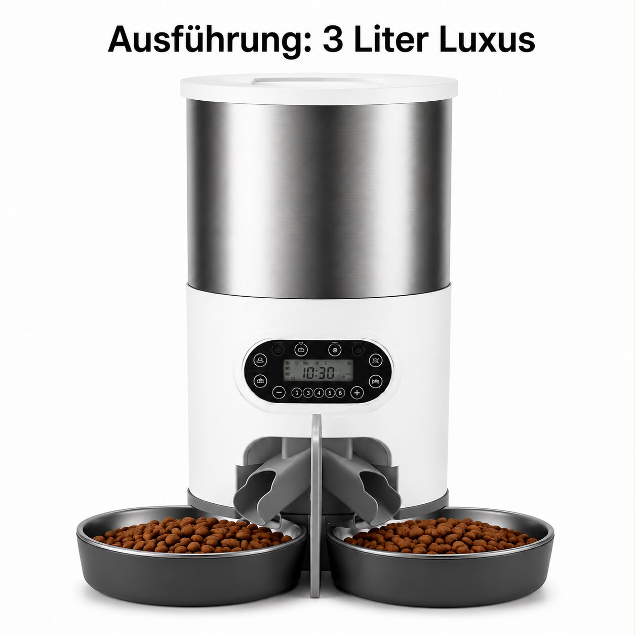 PawFlow SmartFeeder Duo – Automatischer Doppel-Futterautomat für Hunde & Katzen