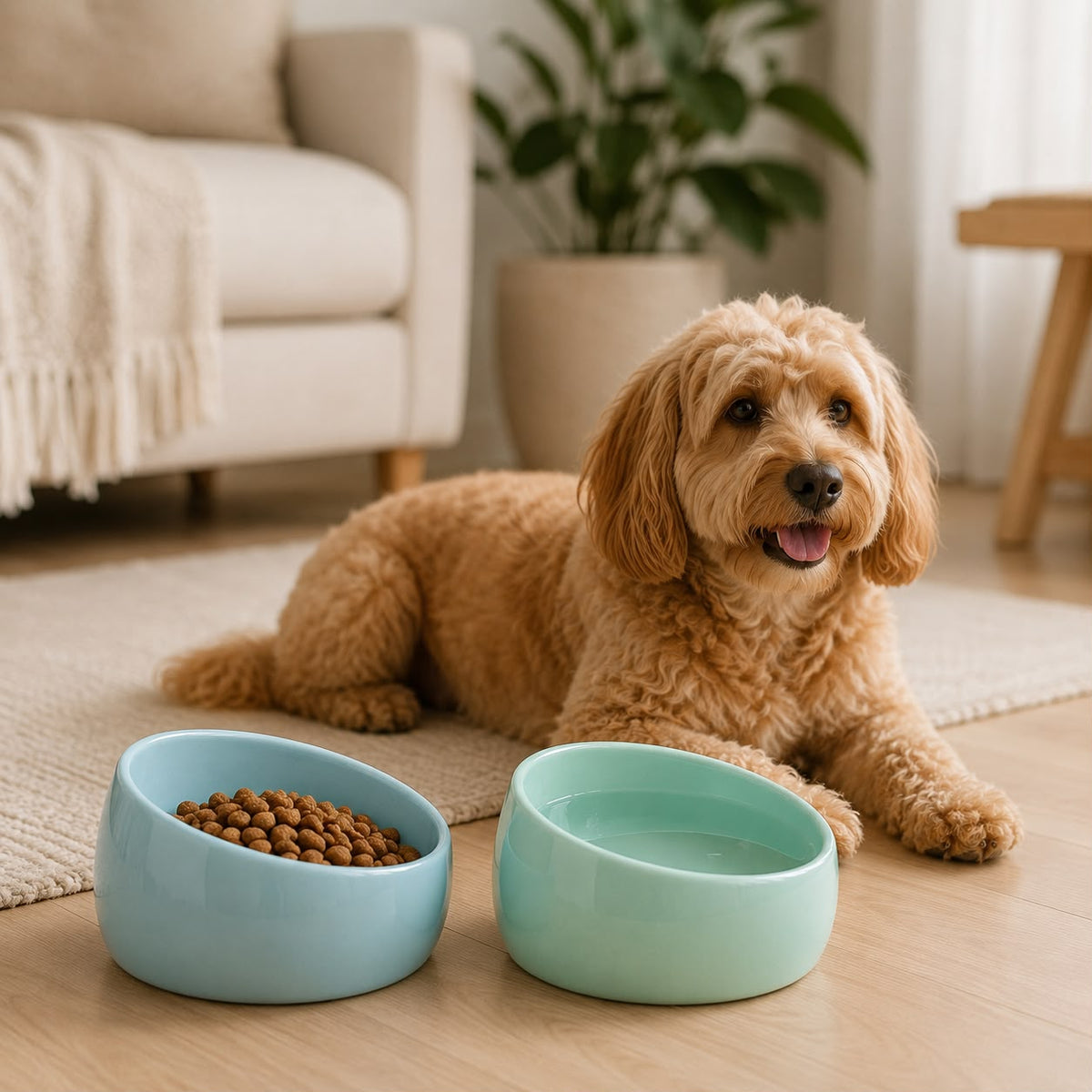 PawFlow Keramiknapf mit erhöhter Rückseite