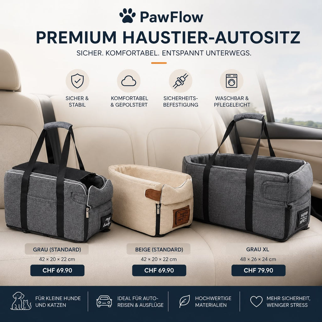 PawFlow Premium Haustier-Autositz