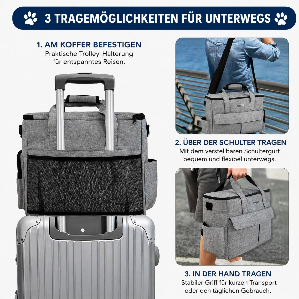 PawFlow™ Premium Reisetasche für Hunde & Katzen