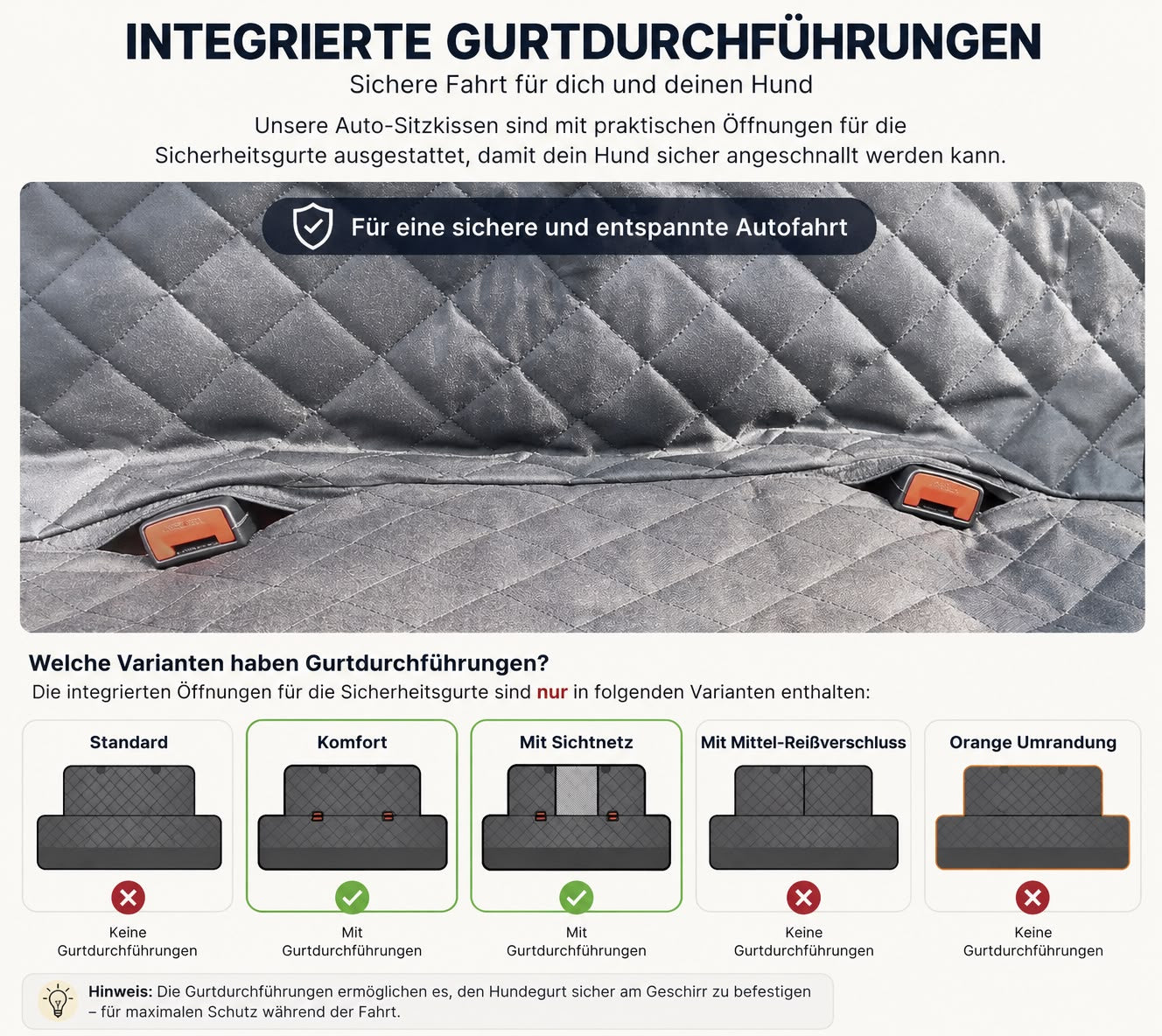 PawFlow Premium Hunde-Sitzschutz für die Rückbank