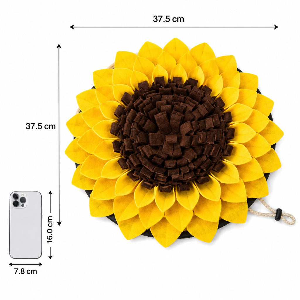 PawFlow™ Sonnenblumen-Schnüffelmatte für Hunde und Katzen – Nasenarbeit & Beschäftigung