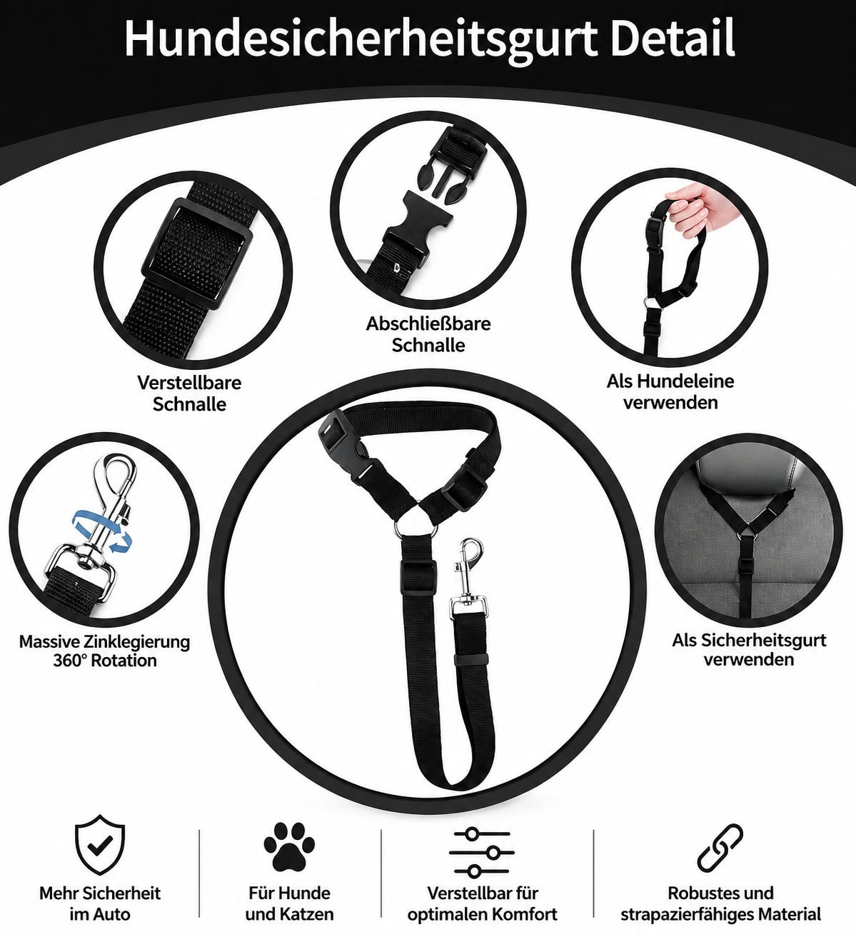 PawFlow™ Sicherheitsgurt für Hunde & Katzen