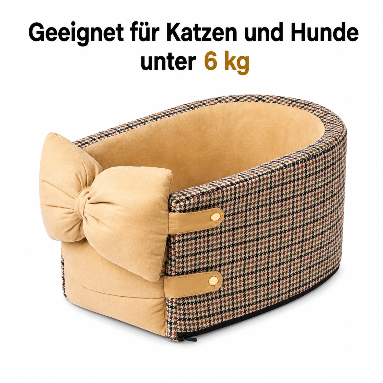 PawFlow Premium Autositz für Hunde & Katzen – Komfortbett für die Mittelkonsole