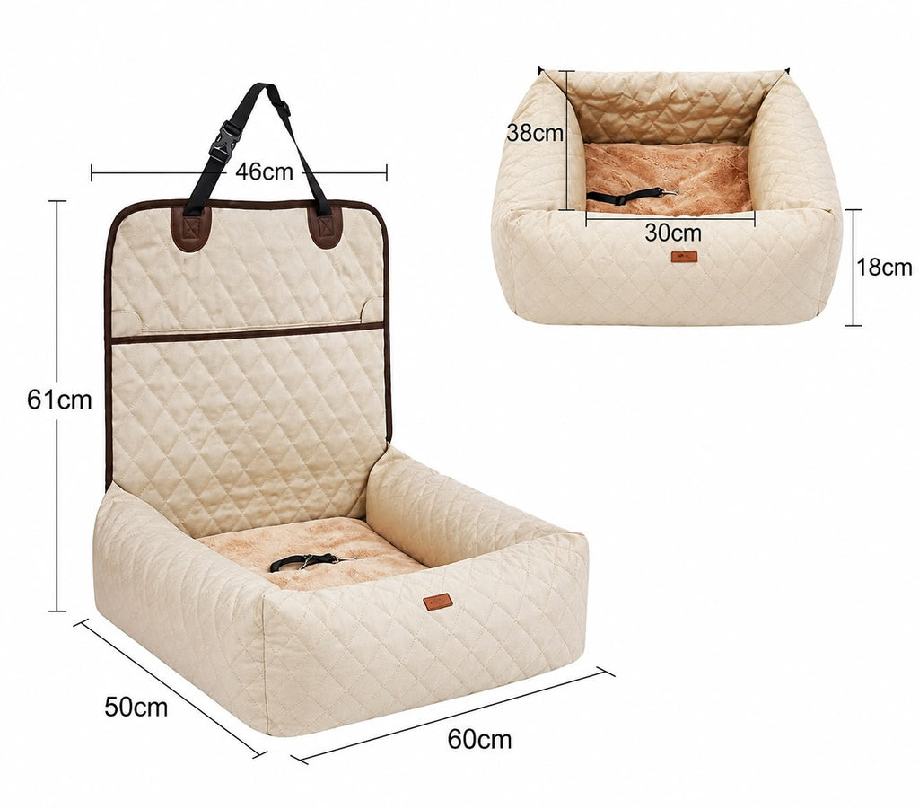 PawFlow 2-in-1 Autositz & Reisebett für Hunde und Katzen