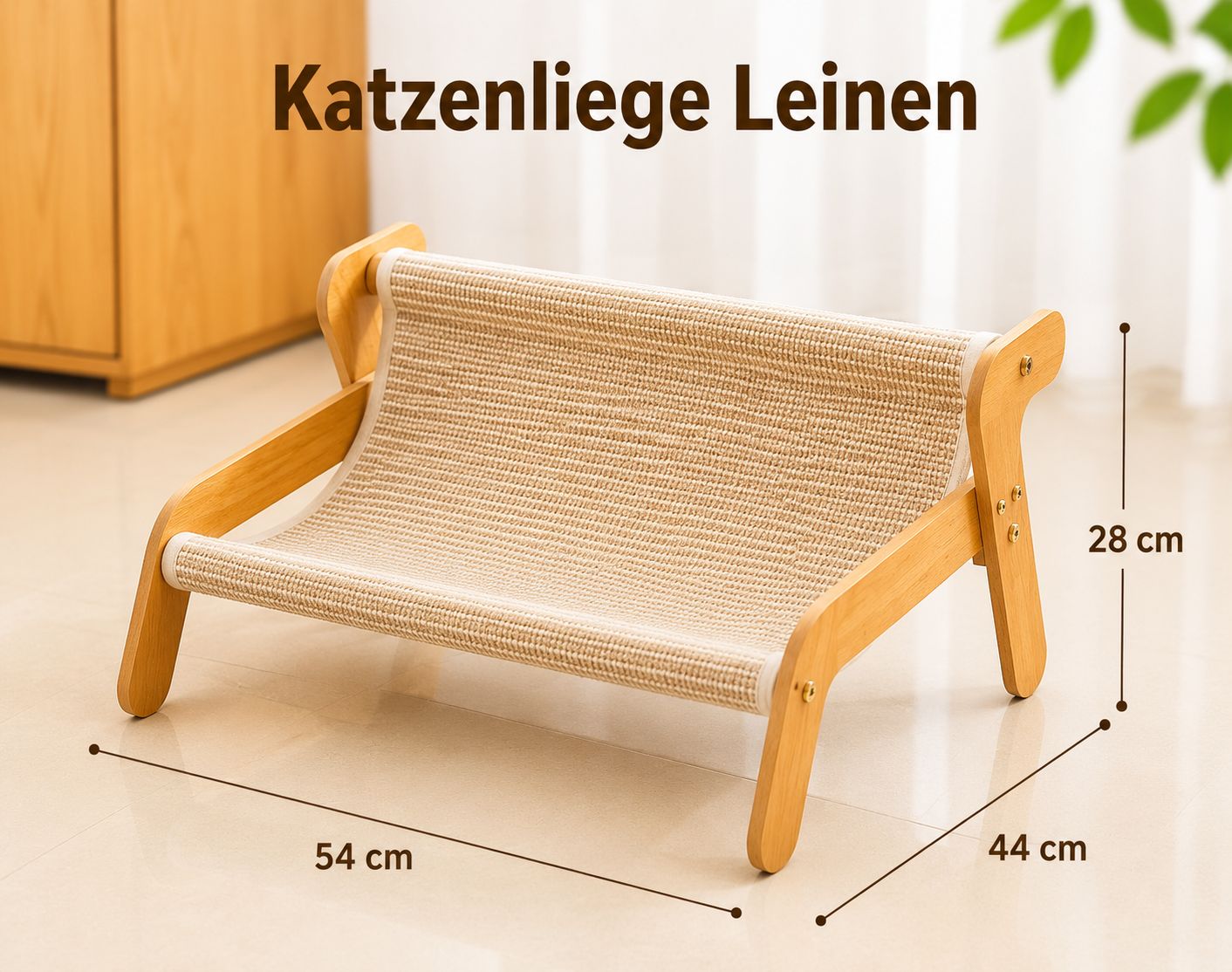 PawFlow Katzen-Kratzliege mit Holzgestell – Kratzen, Ruhen & Entspannen